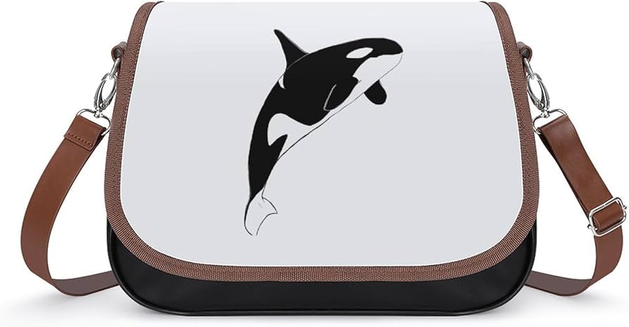 Amazon.co.jp: ショルダーバッグ シャチ柄 鯱柄 レザー 斜めがけ