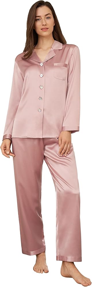 Amazon | [LilySilk] リリーシルク レディース パジャマ シルク 上下