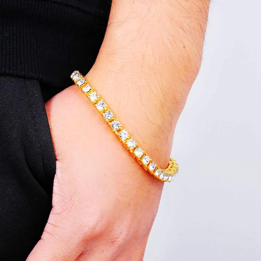 Amazon.com: HH BLING EMPIRE 14K Gold and Silver Bracelets Diamond
