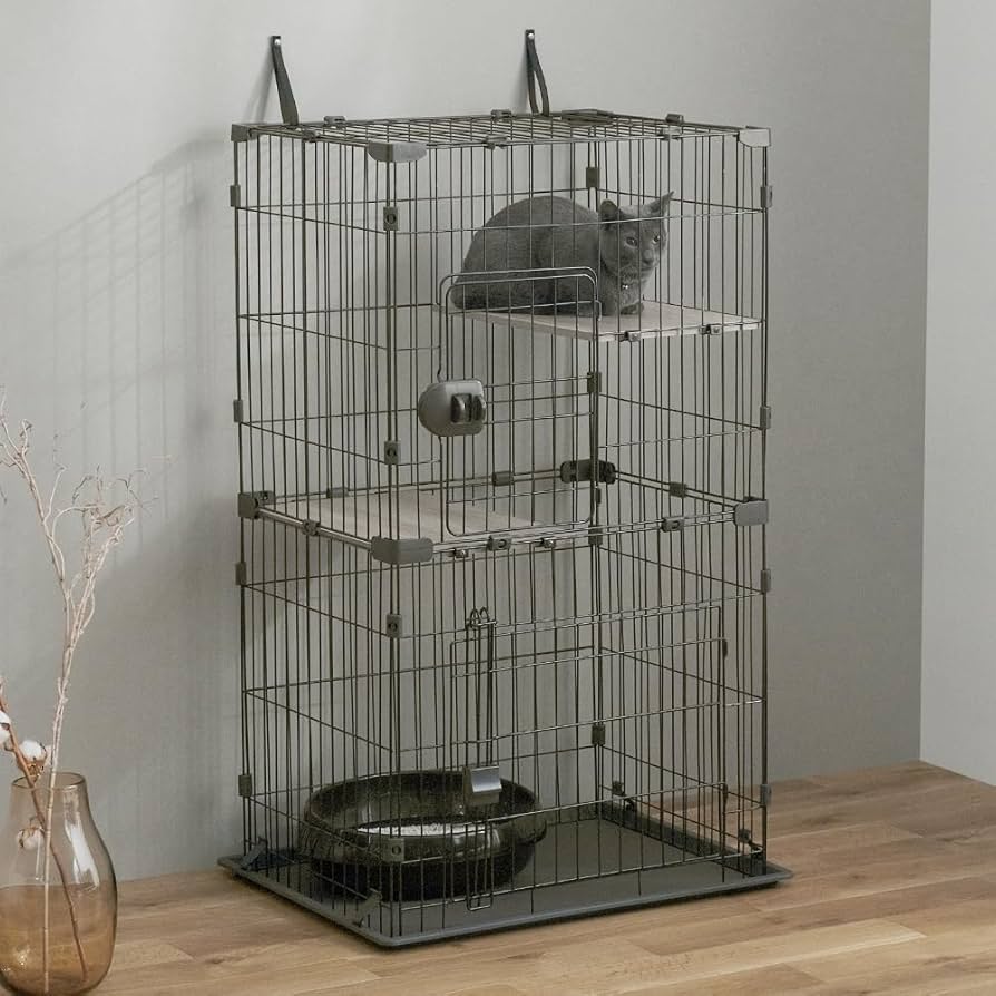 Amazon | アイリスオーヤマ 猫 ケージ キャットケージ コンパクト