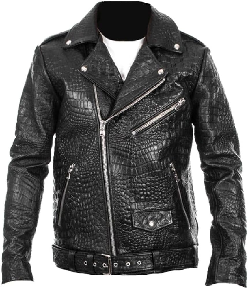 ZAPRIS Men's Alligator Crocodile Embossed Print Cowhide Leather