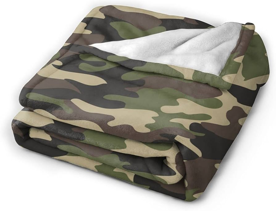 Amazon｜毛布 シングル ブランケット 迷彩柄 カモフラ ウール