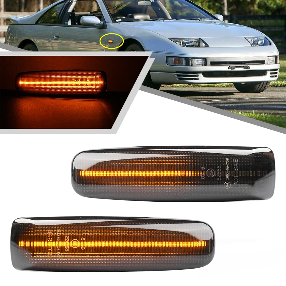 Amazon.co.jp: 2個 300ZX アンバー LED ダイナミックシーケンシャル
