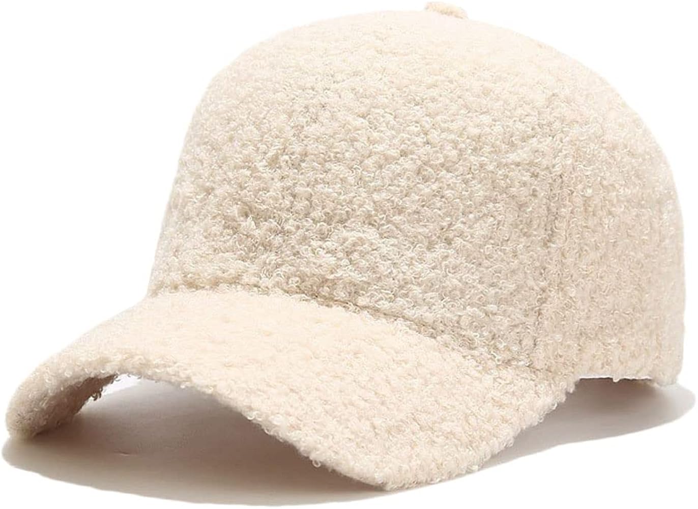 Avilego Winter Baseball Cap for Women Lamb Wool Solid Color Warm