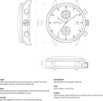 Amazon | About Vintage 1815 クロノグラフ メンズ腕時計 ステンレス
