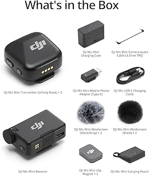 DJI Mic Mini (2 TX + 1 RX + Charging Case), Wireless Lavalier