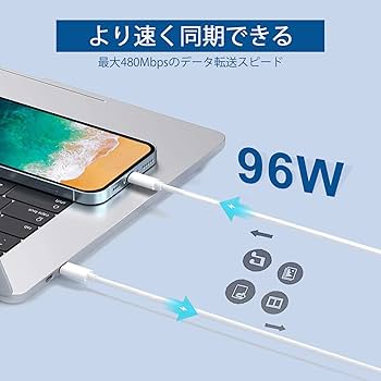 Amazon.co.jp: Hebest Macbook Pro 充電器 96W USB C 急速充電器【PD3
