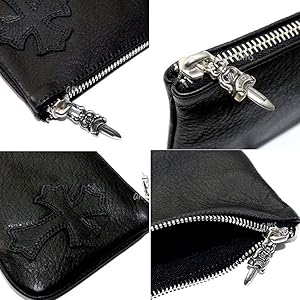 Amazon.co.jp: Chrome Hearts Men's Zipper Change Purse 4X5 Piping