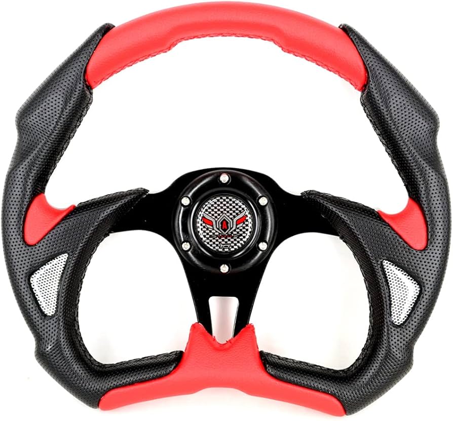 Amazon | スポーツステアリング 楕円型350φ 黒x赤 自動車用社外