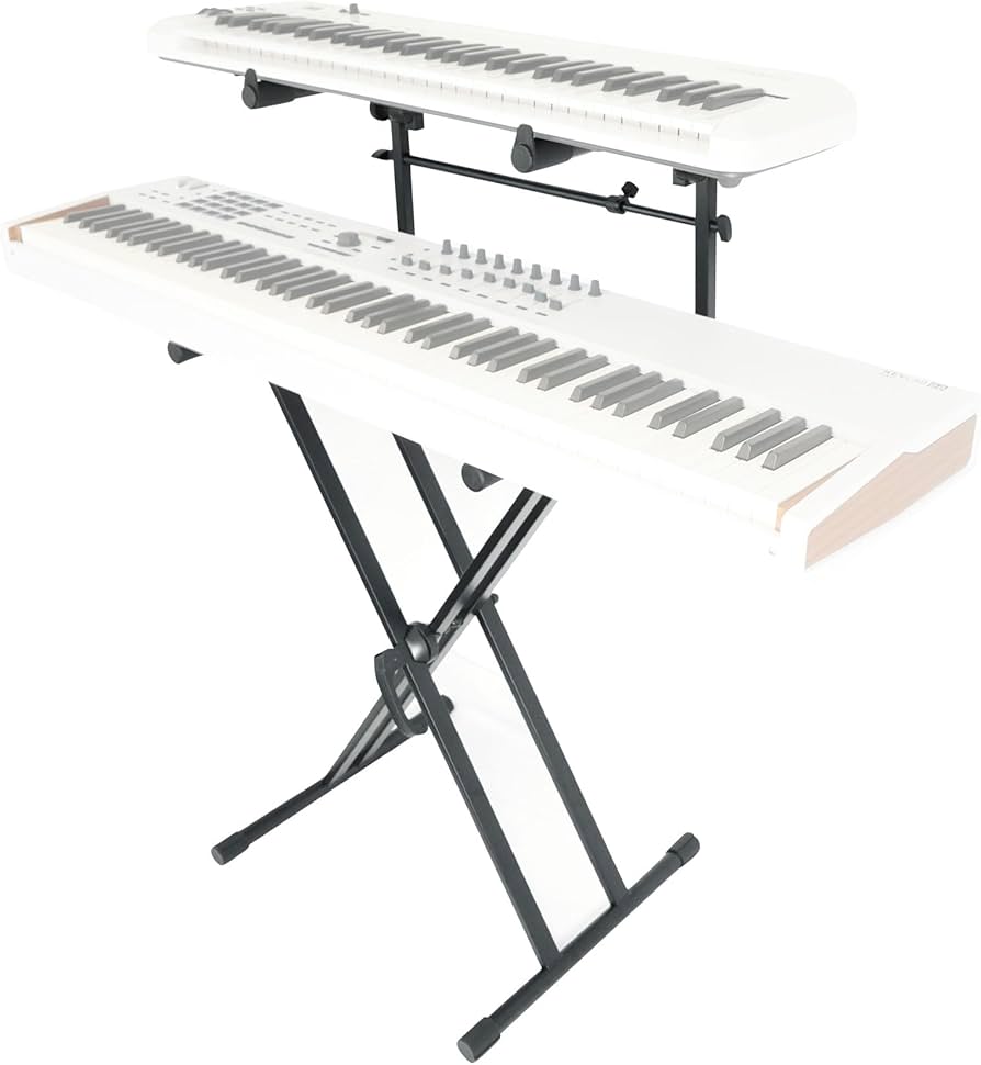 Amazon.com: Rockville RKS42X 2-Tier X-Stand Keyboard DJ Stand