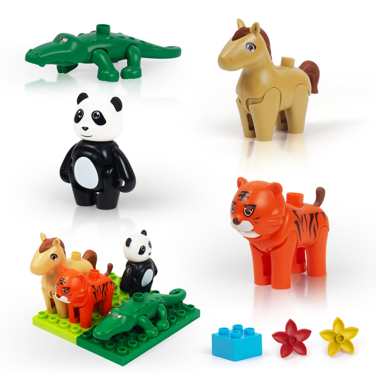 Amazon.co.jp: 大きい動物ブロックセット -対応 2歳から5歳の子供たち