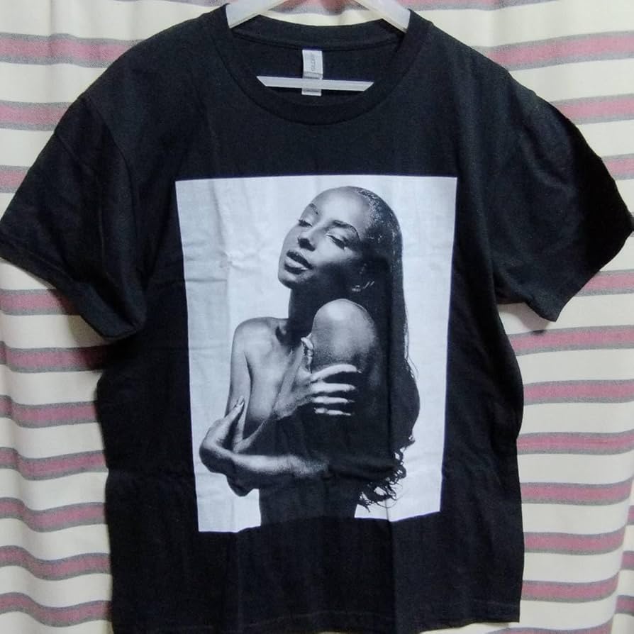 Amazon.co.jp: 柄 SADE シャーデー BIGプリントTシャツ 黒 Lサイズ