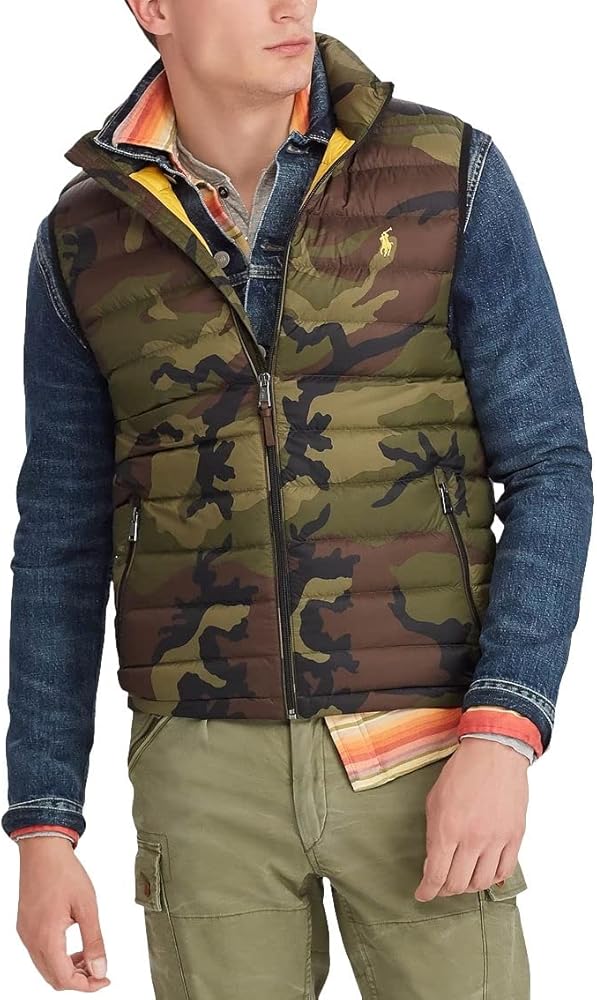 Amazon | POLO RALPH LAUREN メンズ 迷彩 パッカブル ダウンベスト US