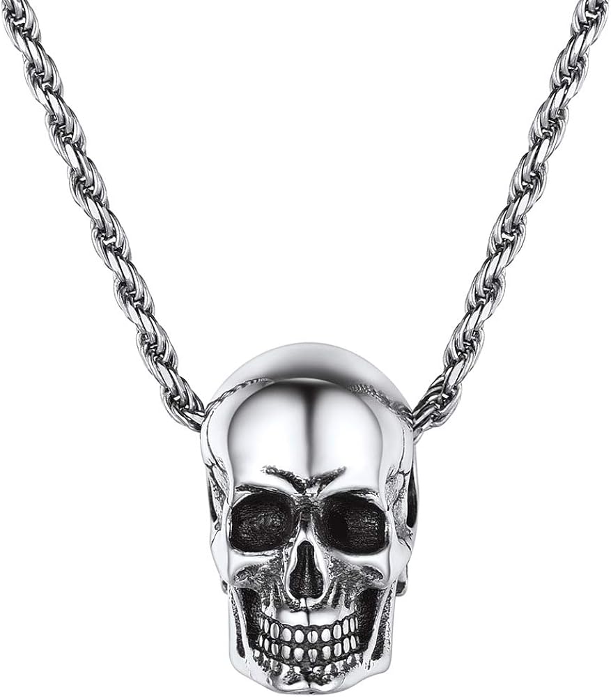 Amazon | [ChicSilver] ドクロ スカル ネックレス メンズ シルバー925