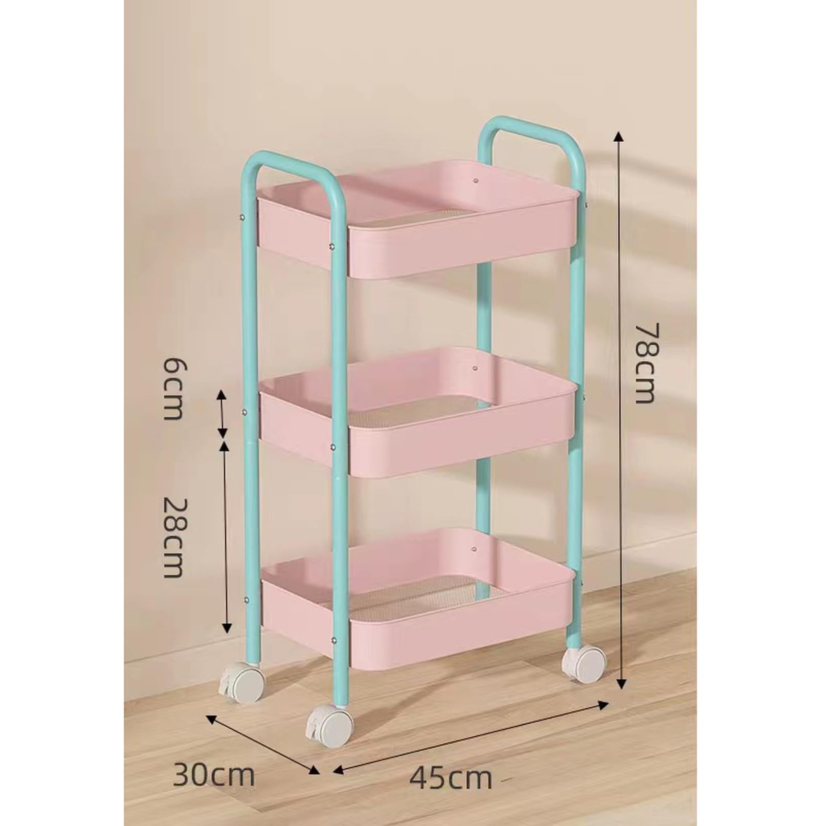 Amazon.co.jp: MJKQ9 ワゴン キャスター付き キッチンワゴン 3段