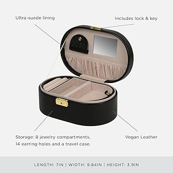 Amazon.com: 280502 Heritage Oval Black JEWELRY-Box : Clothing
