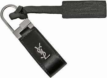 Amazon.co.jp: YSL タイニーカサンドラ ロゴ レザーループ キーリング