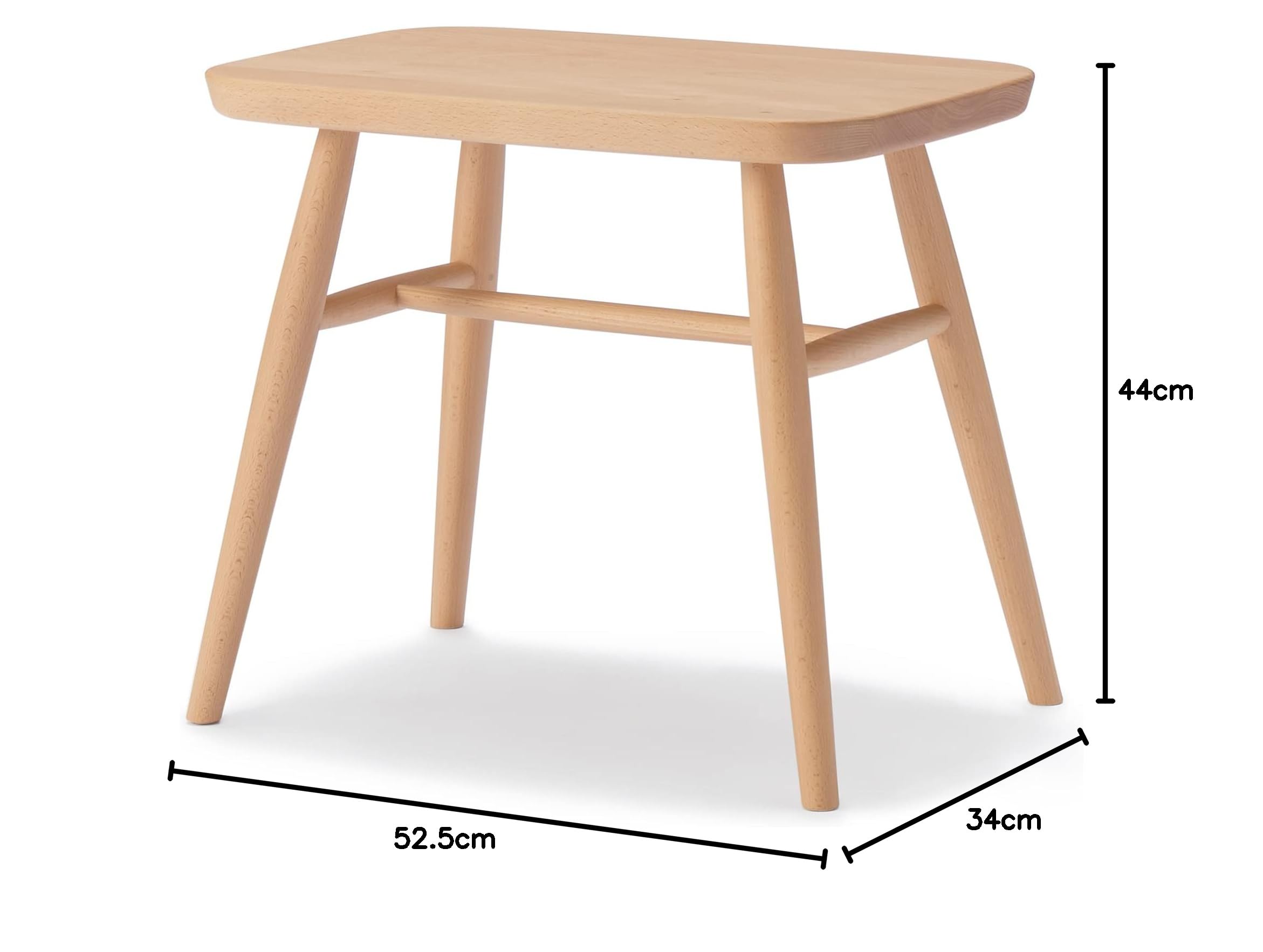 Amazon.co.jp: 無印良品 ブナ材スツール 幅52.5×奥行34×高さ44cm 丸脚