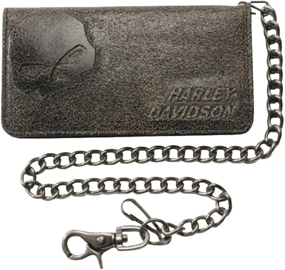Amazon.com: Harley-Davidson Men's Burnished Bi-Fold Skull Biker