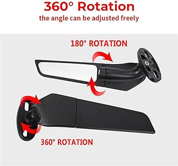 Amazon | QIDIAN オートバイミラー ウィンドウィング 調節可能 回転