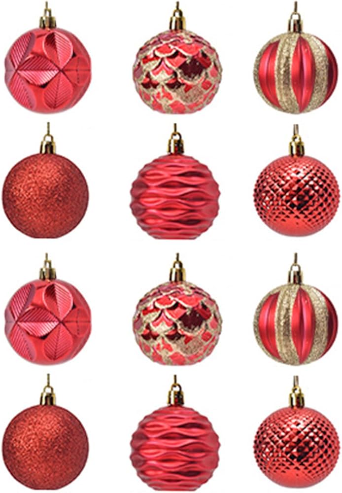 Amazon.co.jp: 1セット オーナメント赤 ピンク ボール クリスマス
