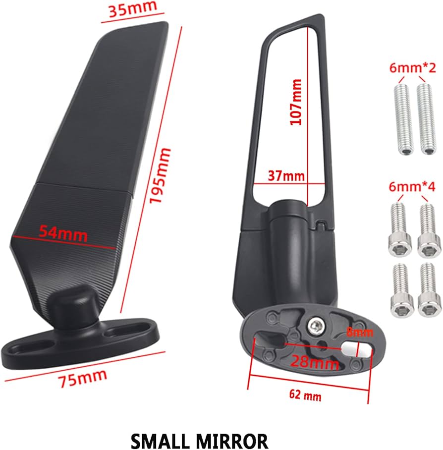 Amazon | QIDIAN オートバイミラー ウィンドウィング 調節可能 回転