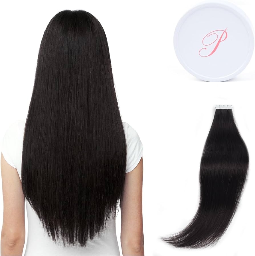 Amazon.co.jp: Paruks シールエクステ 人毛 10枚セット 黒髪 エクステ