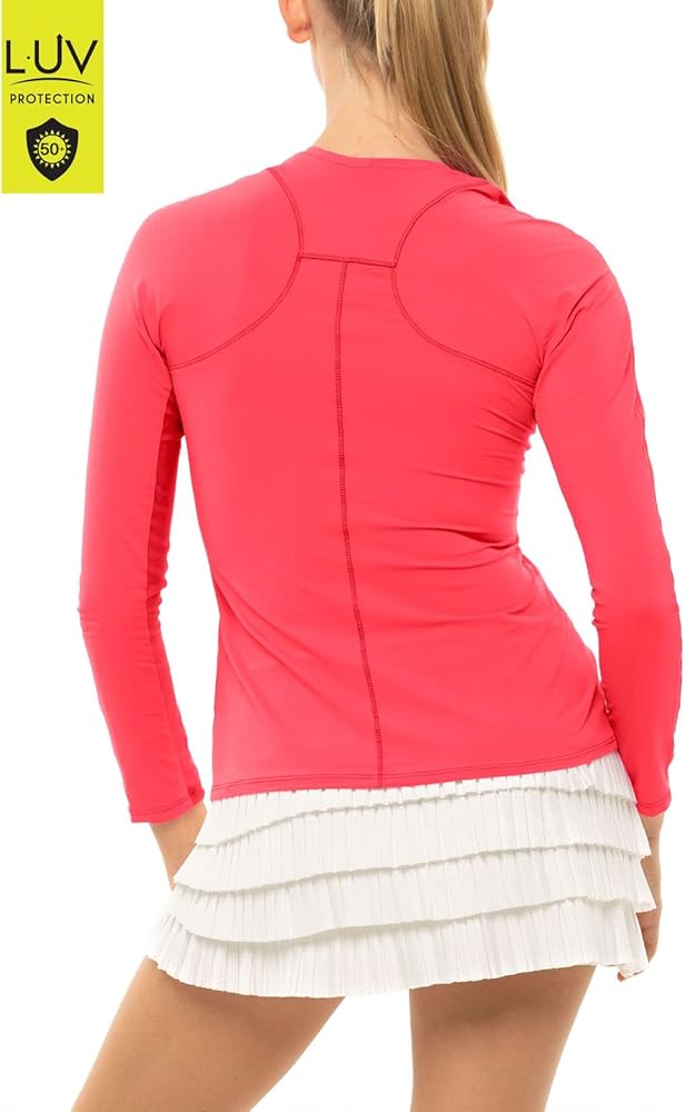 Lucky In Love Breeze Long Sleeve Crew with UV-Protection (Coral