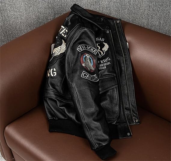 Amazon | [VIIBOY] 革ジャン 本革ジャケット 本革 フライトジャケット