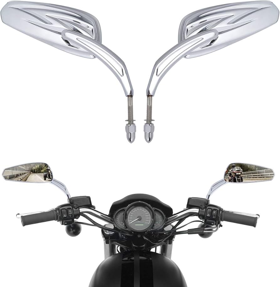 Amazon | HUILI-JPHOME クローム ティアドロップ リア ビュー ミラー