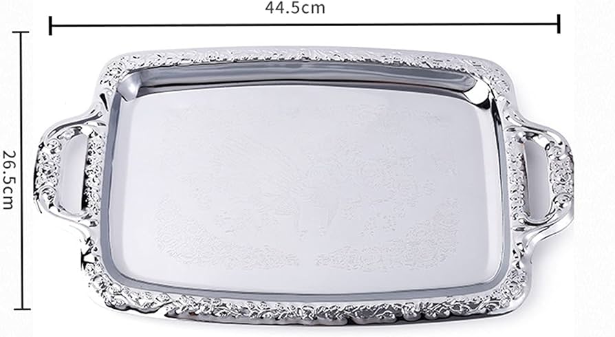 Amazon｜ヨーロッパのレトロな銀のトレイ、銀の金属製の宝石類のトレイ