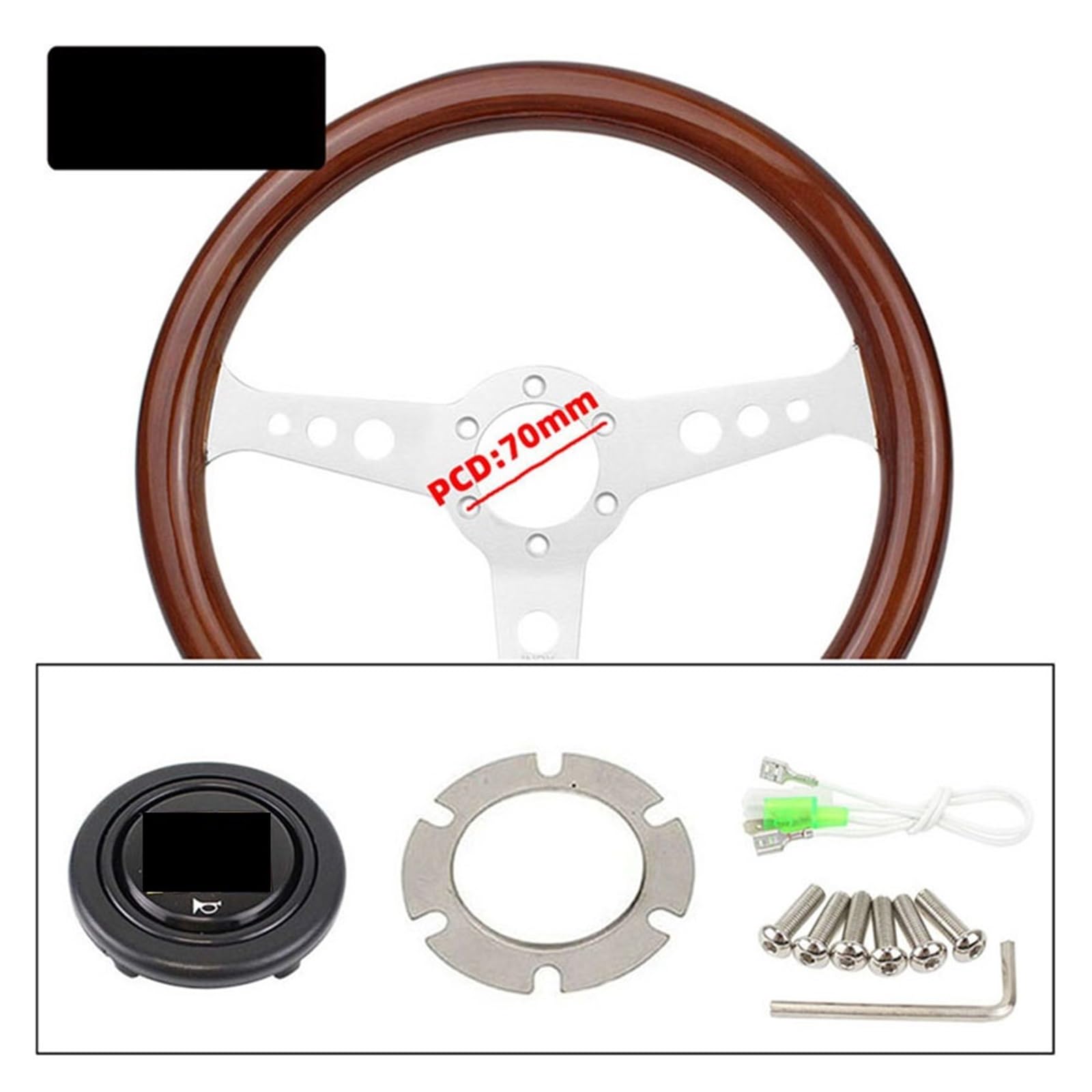 Amazon | クラシックウッドステアリングホイール 14 インチ 350