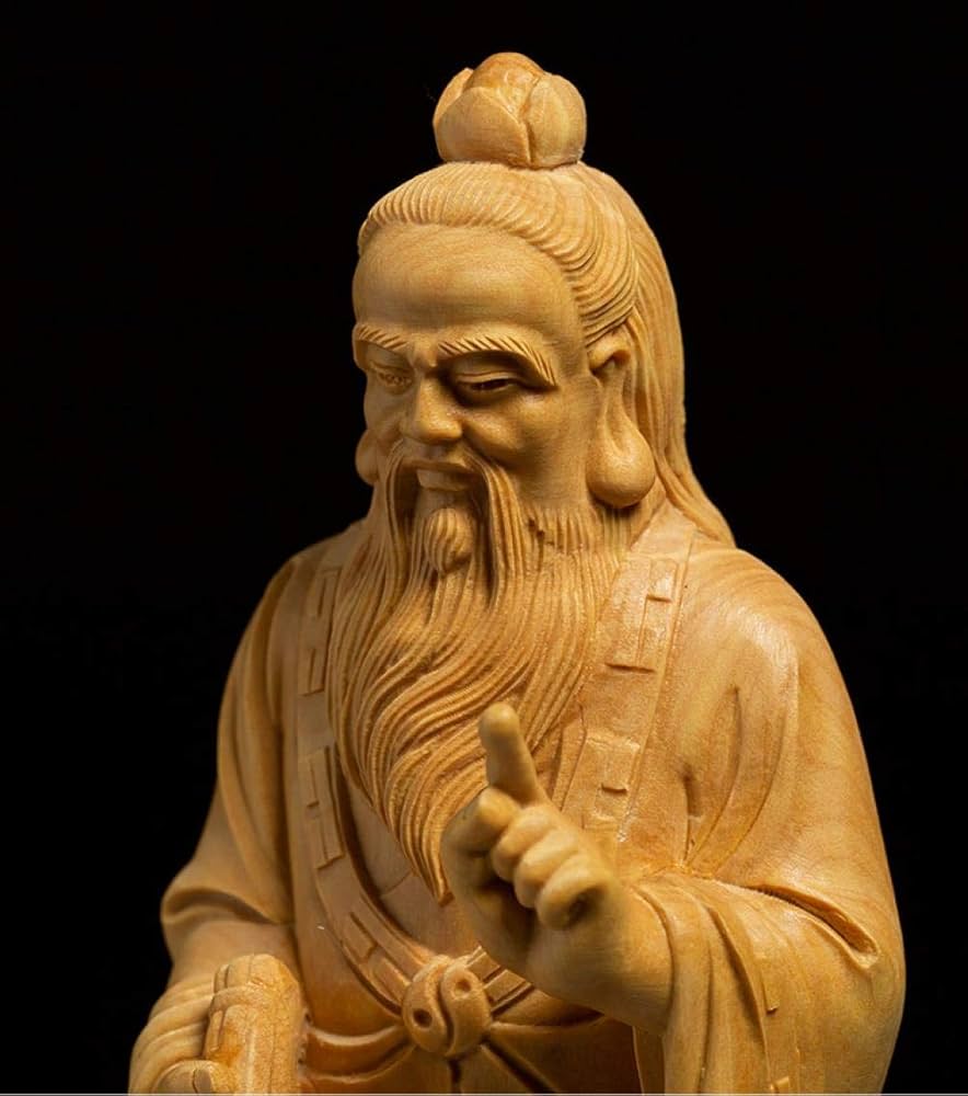 Amazon.co.jp: 彫刻 18Cm老子像Kongfuzi孔子仏像の名前木彫り部屋装飾