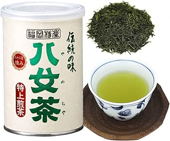 Amazon.co.jp: 八女茶 お茶 緑茶 茶葉 特上煎茶 100g 缶詰 九州 福岡