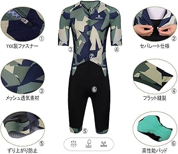 Amazon.co.jp: Morethan ワンピース サイクルジャージ スキンスーツ