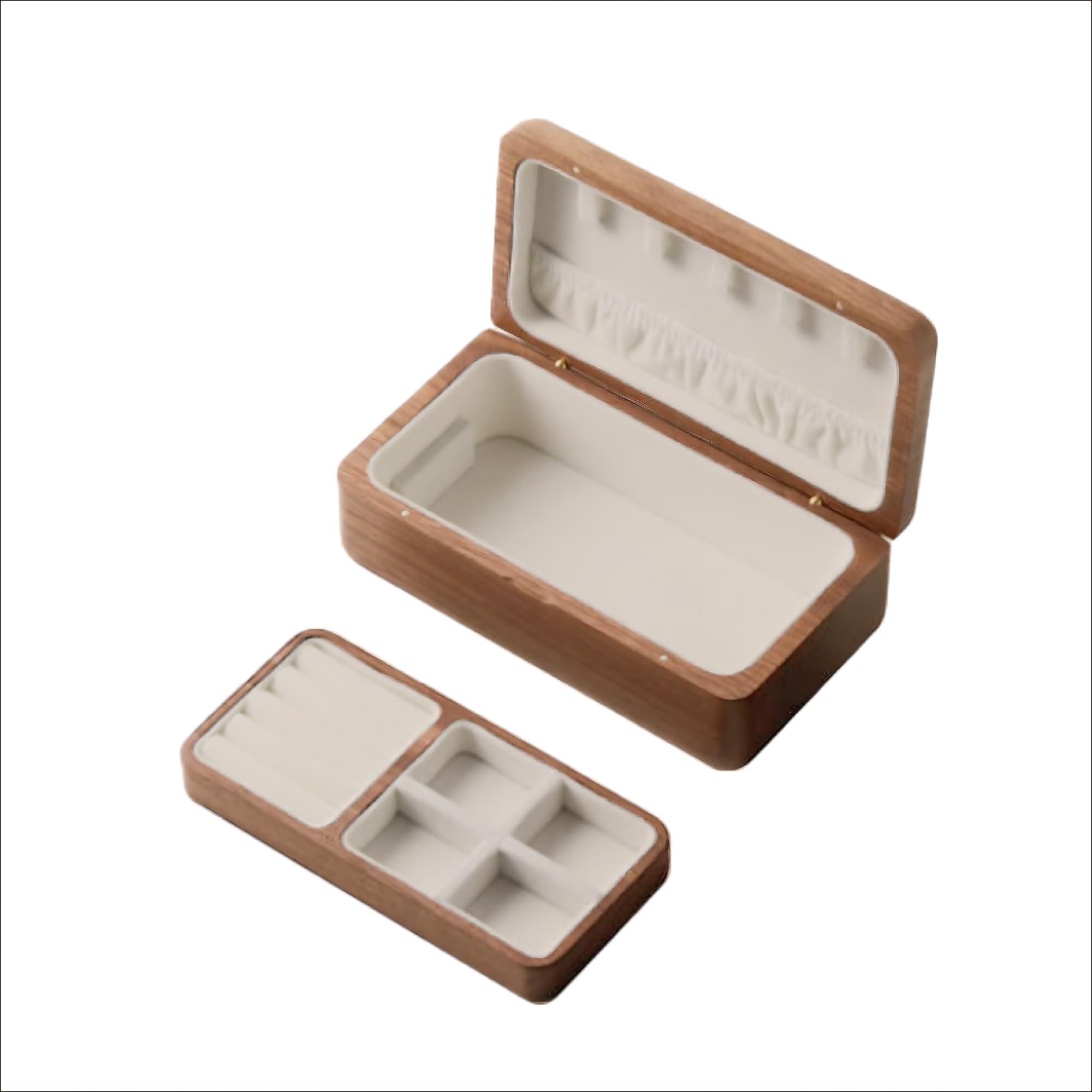 Amazon｜7Life 高級 ジュエリー収納 ジュエリーボックス 持ち運び 木製