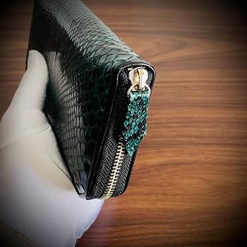 Amazon.co.jp: パイソン レザー 長財布 財布 蛇革 カード15枚 大容量