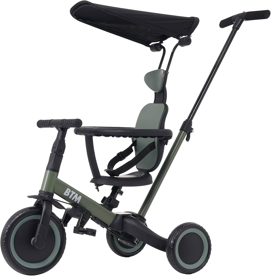Amazon.co.jp: BTM 子供用三輪車 5in1 自転車 オリジナル 押し棒付き