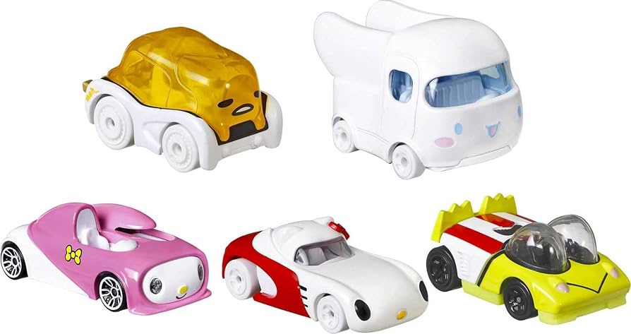 Amazon.com: Hot Wheels Sanrio Toy Character Car 5-Pack in 1:64