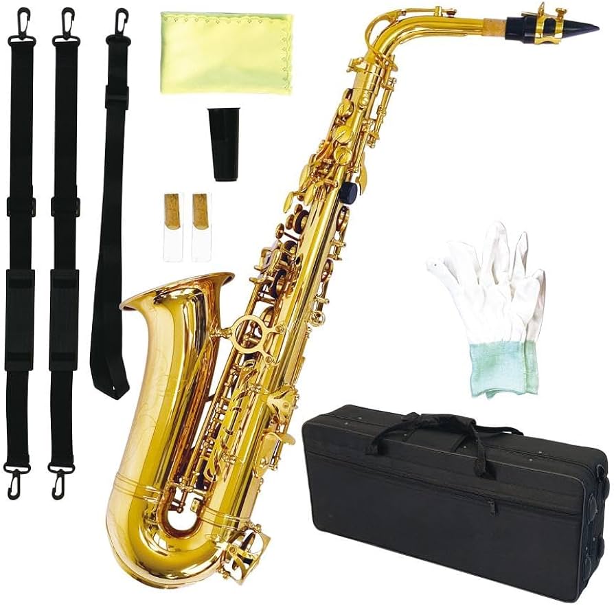 Amazon | アルトサックス 11点セット E Saxophone ゴールドラッカー