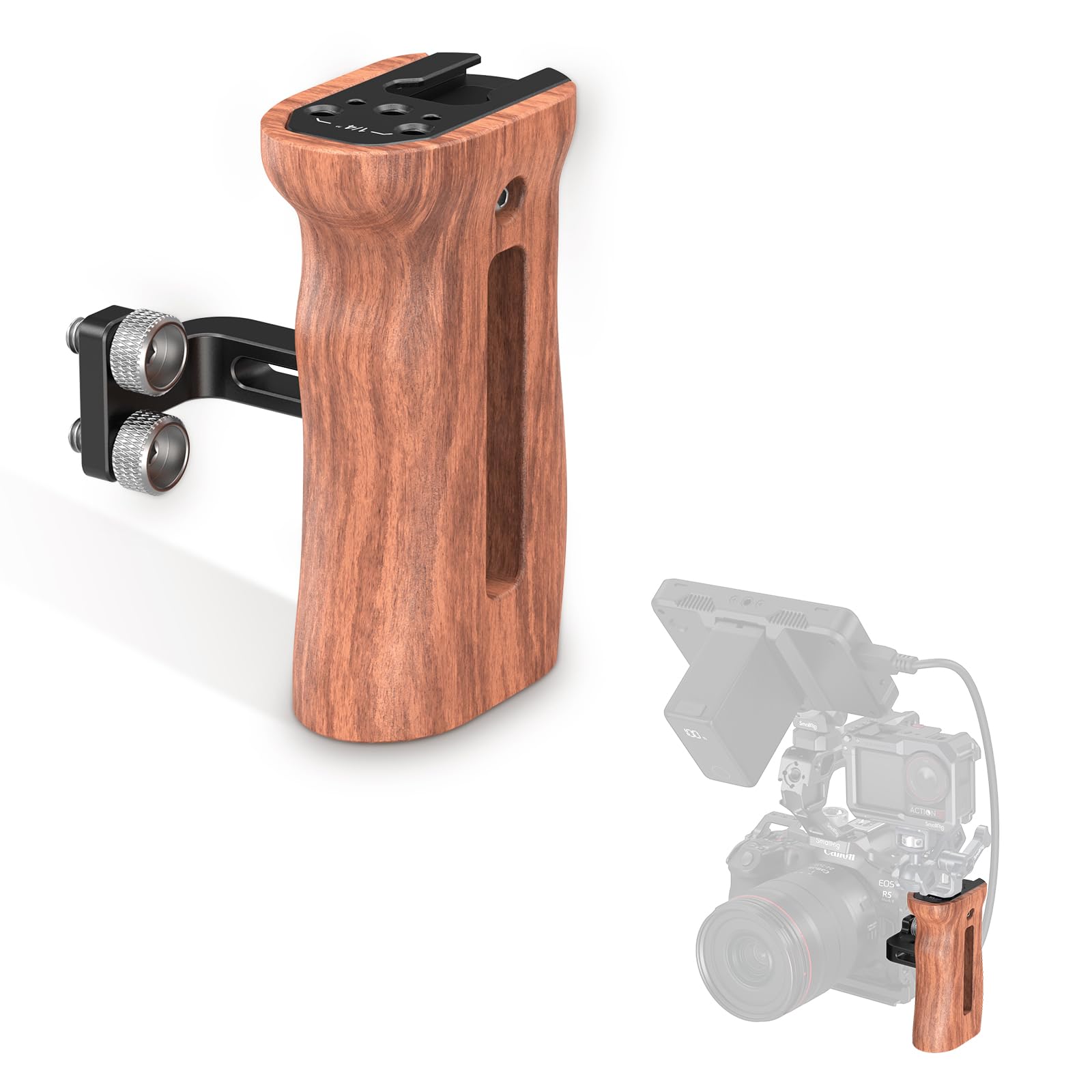 Amazon.com : SmallRig Wooden Side Handle with 1/4''-20 Screws, Max