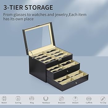 Amazon.com: AUTOARK Leather 24 Piece Eyeglasses Storage and