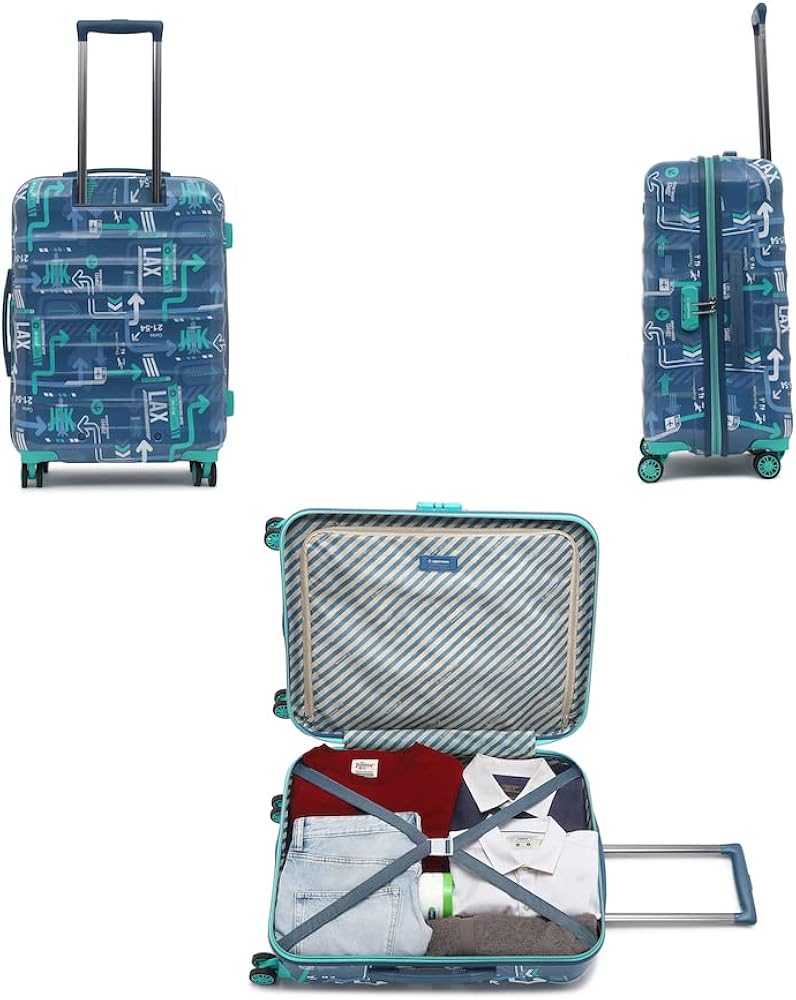 uppercase JFK Hardsided Polycarbonate 8 Wheel Printed Eco Trolley