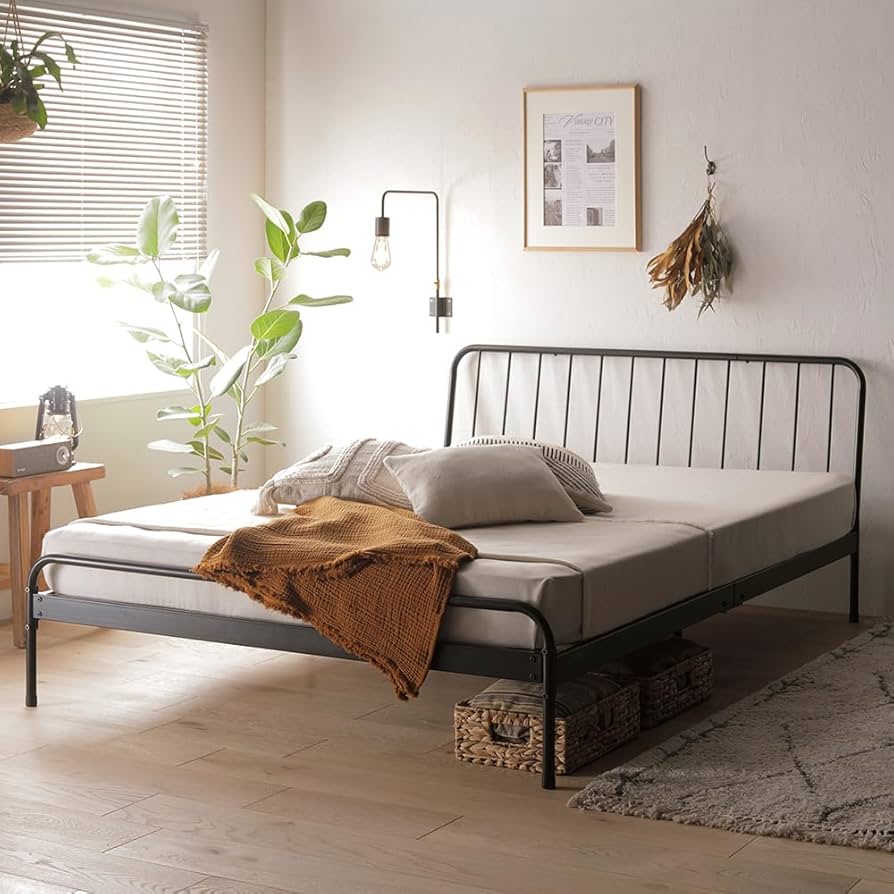 Amazon｜RASIK ベッド セミダブル フレームのみ ブラック すのこ