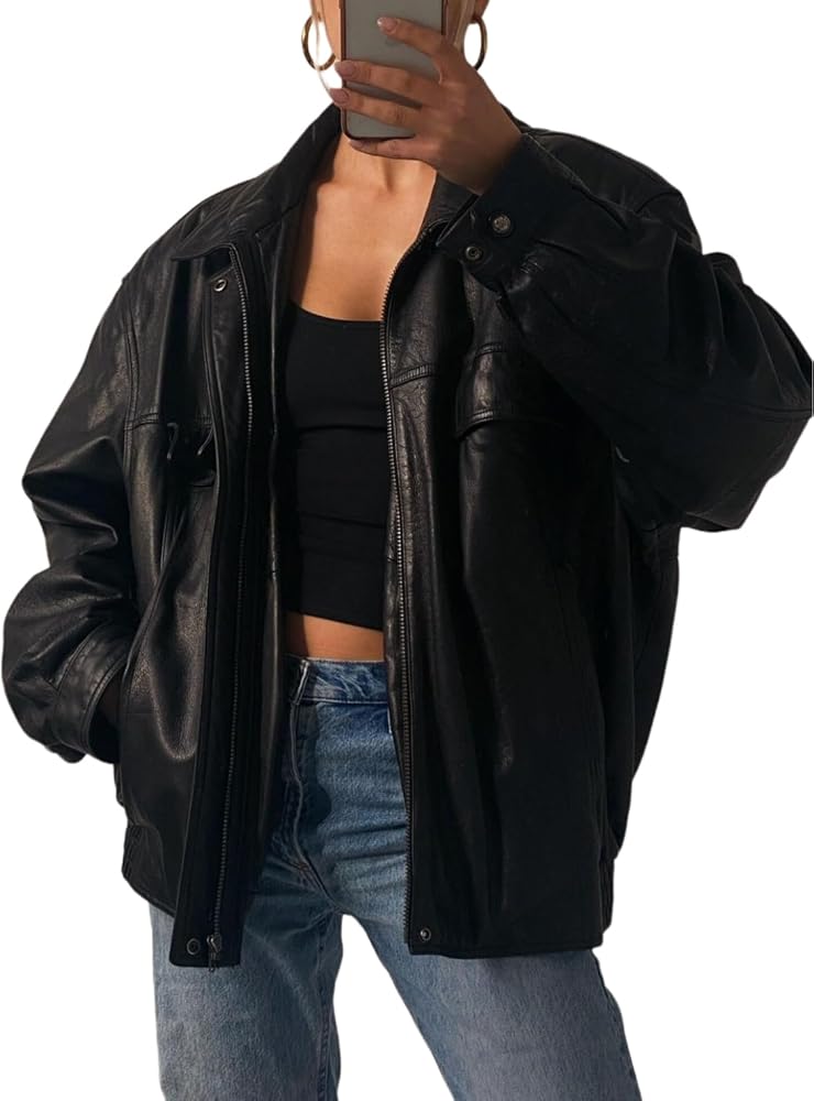 Amazon.com: Women's Oversized Vintage Retro Plus Size Genuine