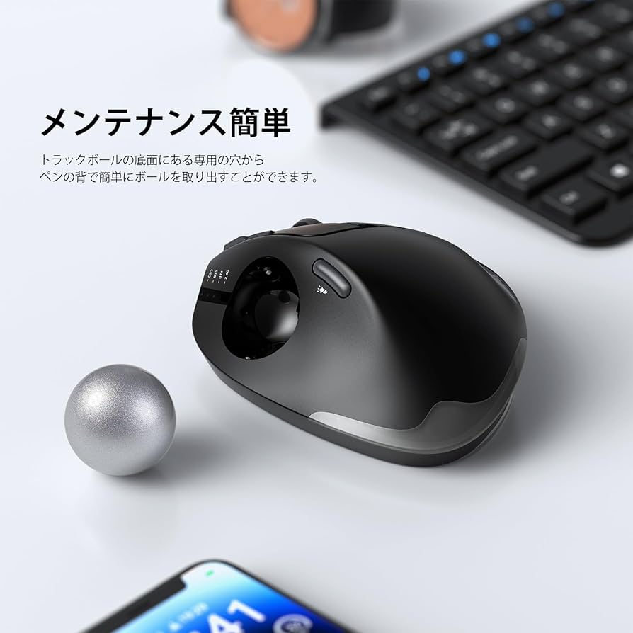 Amazon | ECHTPower トラックボールマウス Bluetooth/2.4GHz両対応 0と