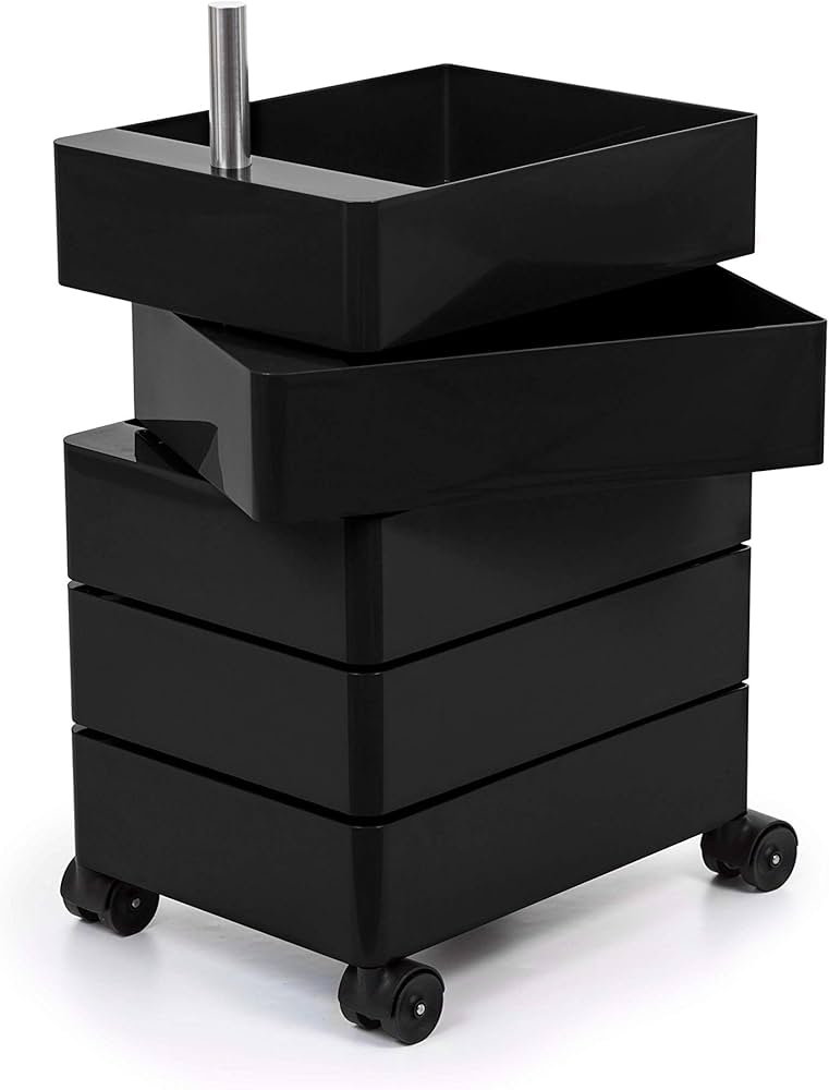 Amazon｜マジス キャスター付きワゴン 360°コンテナ 5段 トレイが回転