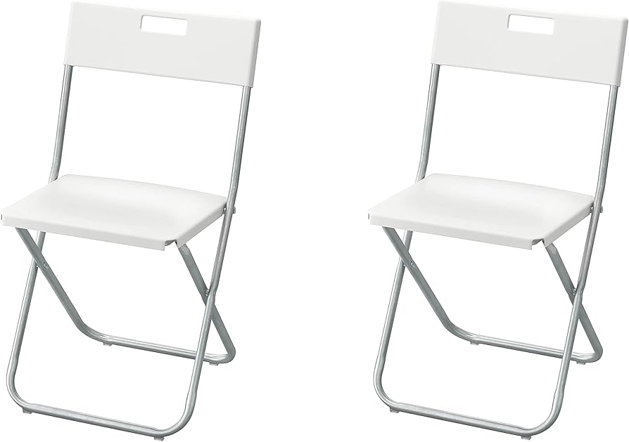 Amazon｜IKEA GUNDE 折りたたみチェア 2脚セット ホワイト｜折りたたみ