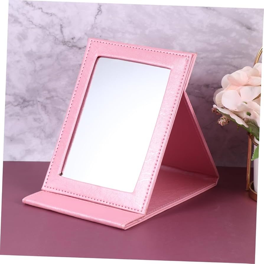 Amazon.co.jp: MUSISALY 化粧鏡 随身折りたたみミラー 小型ピンク色