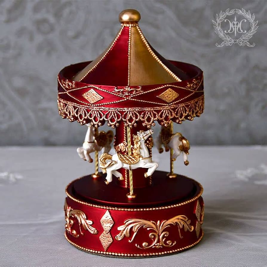 Amazon | ロイヤルカルーセルオルゴール/レッド クリスマス雑貨 高級
